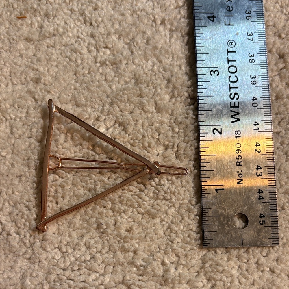 Geometric Triangle Hair Clip in Rose Gold